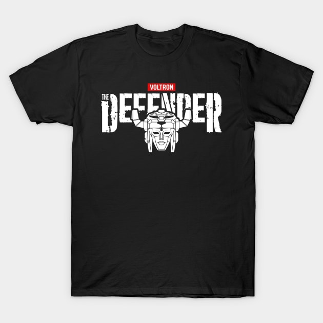 The Defender 80's Robot Cartoon Superhero Vigilante Mashup Parody T-Shirt by BoggsNicolas